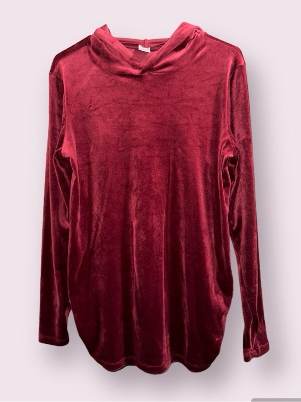 Burgundy Velvet Maternity Hoodie Size Medium